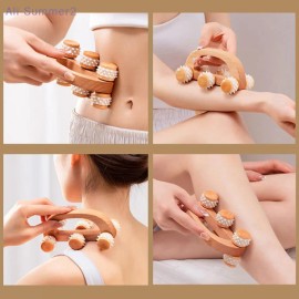 Toolzia Wooden Deep Tissue Massage Roller