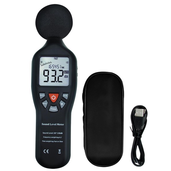 Decibel Meter, Sound Level Meter,Portable Noise monitor with 30dB~130dBA Measuring Range, LCD Backlight Display, Compact Tripod Mount, Noise Measurement Professional Instrument
