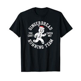 Trendy Gingerbread Running Team Christmas Humor T-Shirt