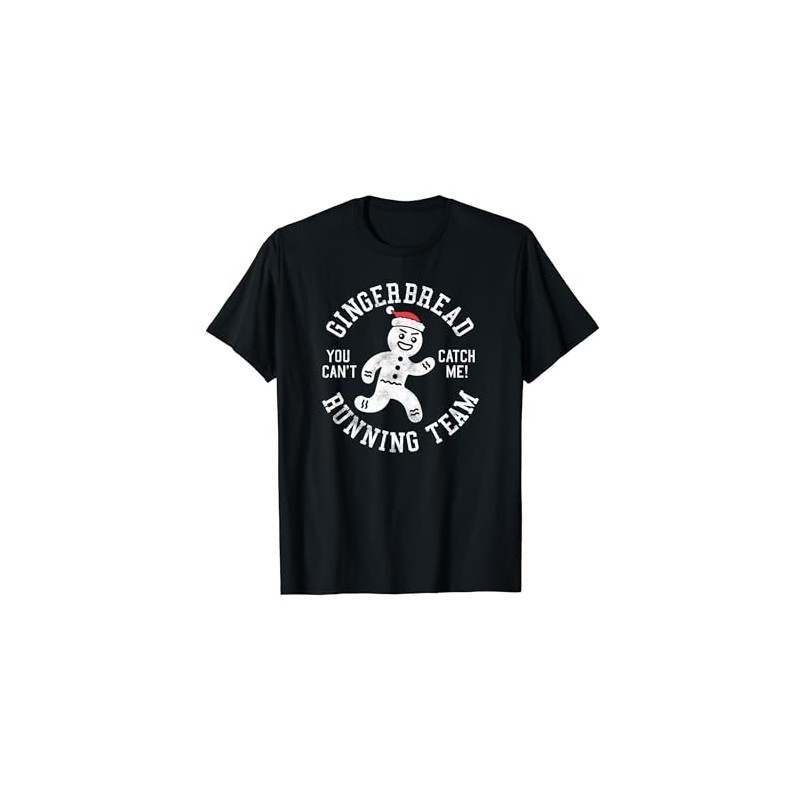 Trendy Gingerbread Running Team Christmas Humor T-Shirt