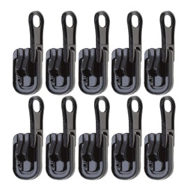OTOTEC 10Pcs Black 5# Zippers Replacement Reversible Pulls Sliders Zips with U-shape Stop Kit for Outdoor Tents 37x12mm