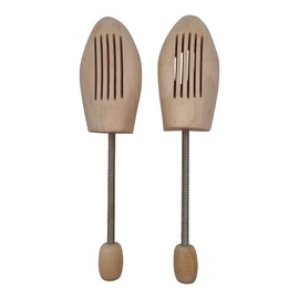 Delfa Wooden Shoe Trees, Shoe Stretcher, Shoe Shaper with Metal Spiral Spring, Care for all Shoes, 1 Pair - Beige - 44/45