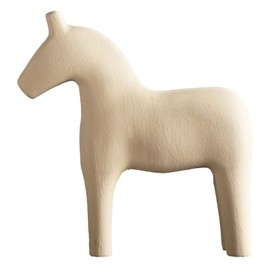 Tissting Wooden Horse Decorative Figure 16 cm / 22 cm Small Desk Hand-Painted Pure Colour Horse Statue Bookshelf Animal Sculpture Art Crafts for Living Room Bedroom Children's Room (16.5 x 18 cm,