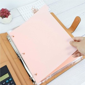 ZAAWUUT Blank 3-Ring Binder Dividers in 8 Tabs,Plastic Write On Dividers for Notebooks and Binders,3 Hole Punch Dividers for School,Office,Home Organizers (Light Pink, A4 8-Tap)