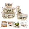 WOONEKY 5pcs Bowls Salad Bowl Lid Mixing Lids Set Large