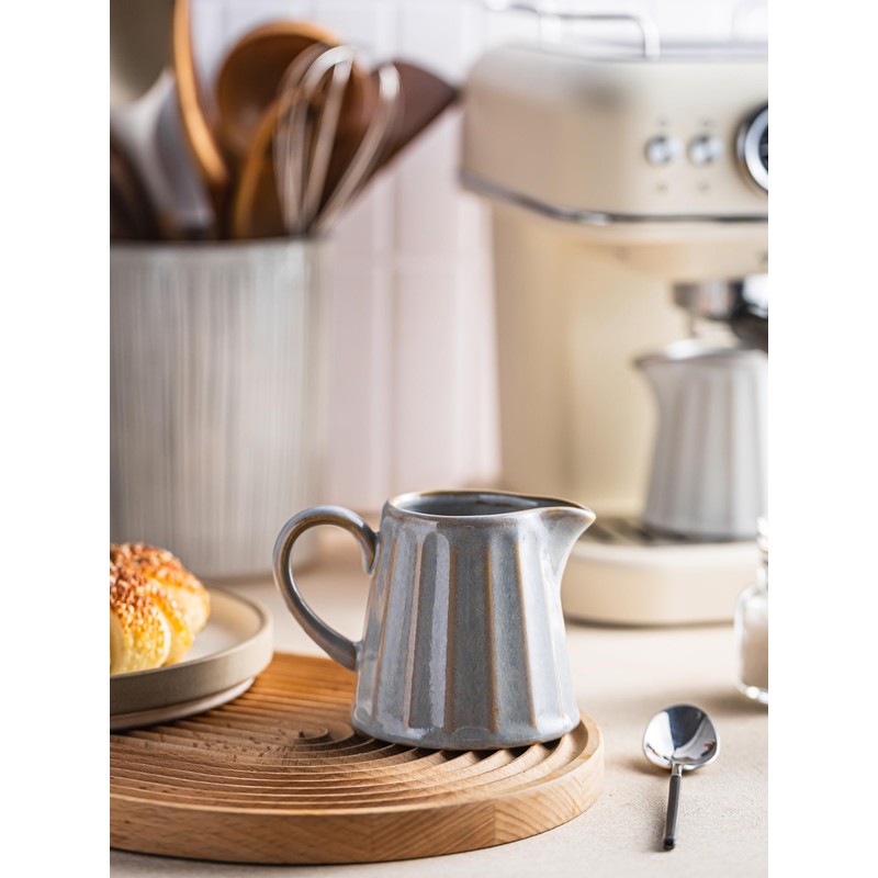 YHOJOY Ceramic Creamer Pitcher,Creamer Container with Handle, 10 OZ Small