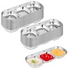 24 Pcs Soy Sauce Dish Stainless Steel Korean 3 Compartment