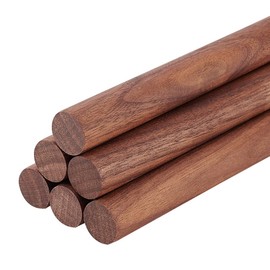 BENECREAT 6 Pieces 15cm x 18mm Walnut Dowel Rod Rods, Unfinished Round Wood Craft Sticks for Crafts or DIY Braiding Rugs