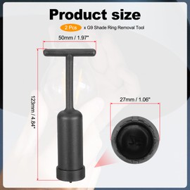 PATIKIL G9 Socket Ring Removal Tool, 2 Pcs PVC Plastic Light Replacing Accessories for Lamp Shade Collar Ring Retaining Ring Tool, 123mm Black