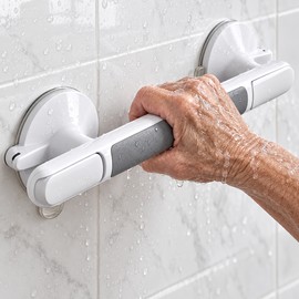 Suction Grab Bar for Bathroom Use – No-Drill Anti-Slip Safety Handle with Vacuum Cups for Shower Support