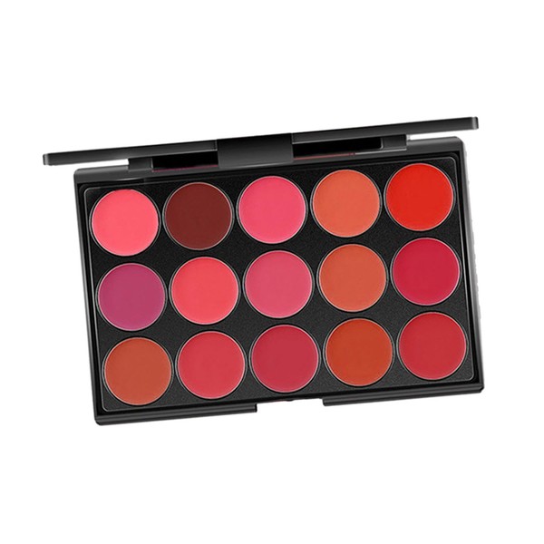 Perfeclan Lip Palette, 15 Colours, Moisturising Cosmetic Cream, Durable, Non-Sticky,