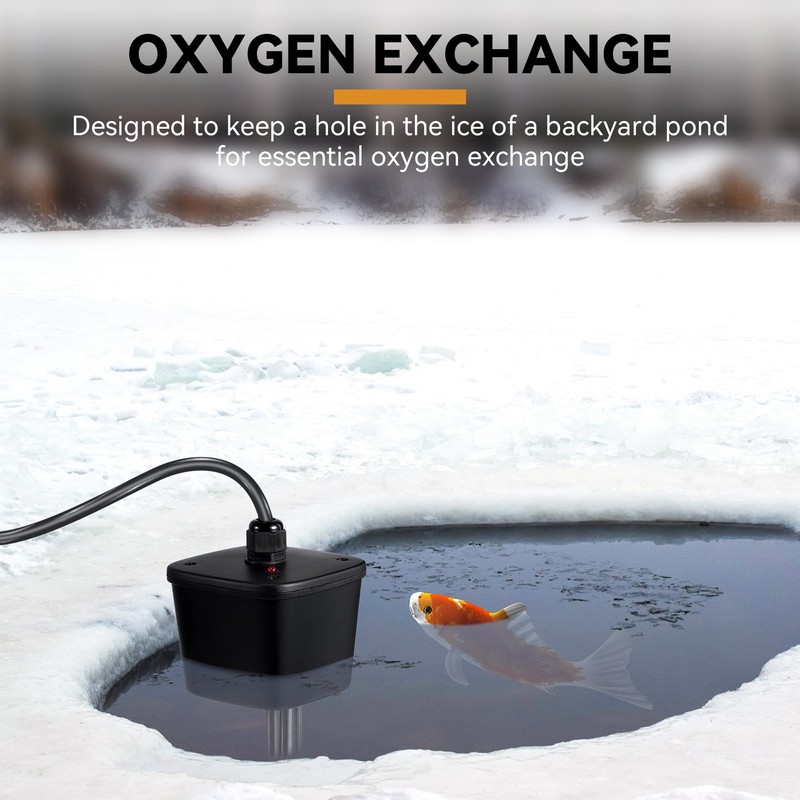 Saillong Pond Heater, Floating Deicer Heater for Outdoor Ponds, Koi
