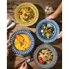 Soup and Pasta Bowls/Plates Set of 4-18 Oz Wide Rim,