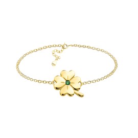 Sofia Milani - Women's Bracelet 925 Silver with Zirconia Stones - Clover Pendant, Yellow Gold, Cubic Zirconia