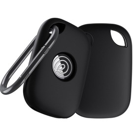 YWXTW [2 Pack] Silicone Case for Tile Pro 2024 Tracker Holder with Keychain, Anti Lost Soft Secure Protective Cover Finder for Keys, Bags, Cat Dog Collar Tag Accessories (Black+Black)