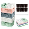 Ruucy 6 Pcs Collapsible Storage Crates, 4 Pcs Plastic Crates