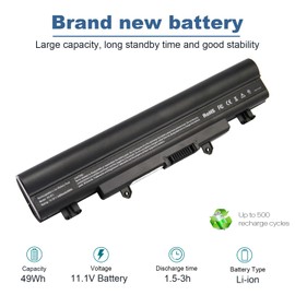 TREE.NB Laptop Battery AL14A32 for Aspire E1-571 E5-571 E5-411 E5-421 E5-511 E5-521 V3-472 V3-572 E14 E15 Touch Extensa 2509 2510 Travelmate P246 TMP246 Series, 4400mAh/11.1V/6-Cells