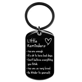 Huipalon Little Reminders Keyring, Positive Gifts for Women with Gift Box, Small Reminder Tag Keychain to Carry with You, Stainless Steel Key Ring, Motivational Gifts for Women Men