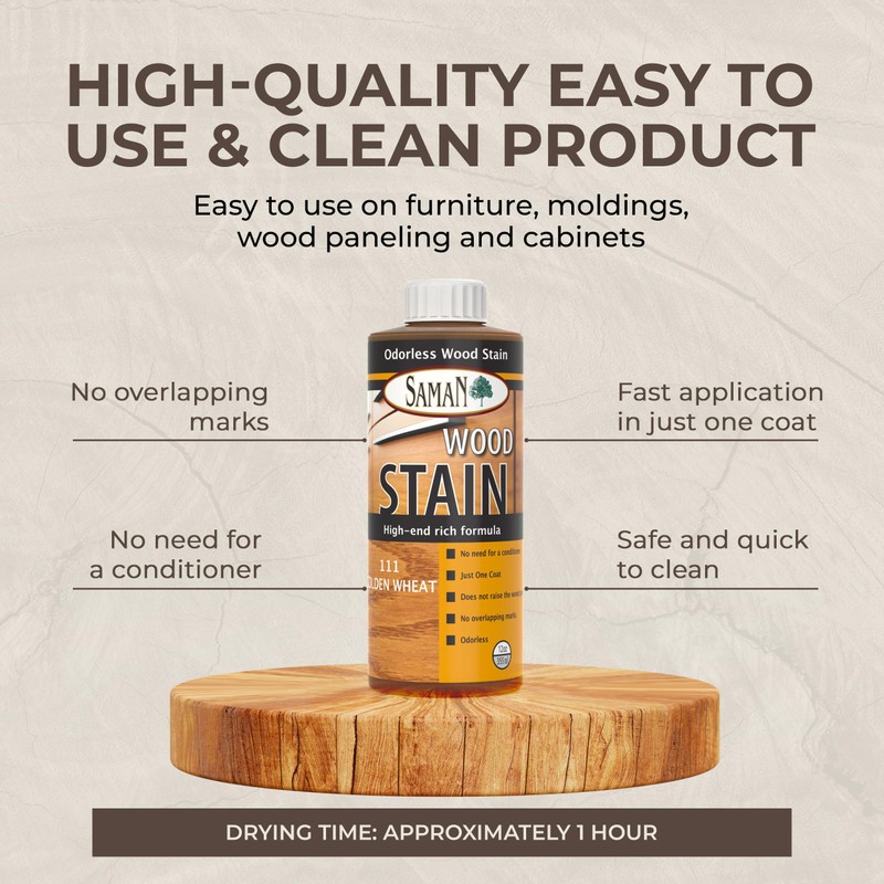SamaN Interior Water Based Wood Stain - Natural Stain for