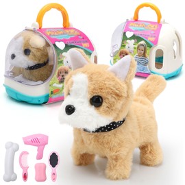 RANJIMA Corgi Dog Toy Children, Dog Running and Barking Cuddly Toy Interactive Toy Children Electronic Pets Plush Toys Gifts Boys Girls from 2 3 4 5 6 7 Years