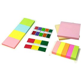 MW Handel Sticky Notes Box FSC Mix Notes, Page Marker Tape Flags (19 Pieces)
