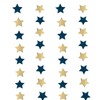 Mefuny 30 Feet Navy Blue Gold Party Decorations Paper Star
