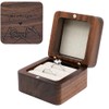 muchly Wooden Double Ring box，Rustic Ring Case,Solid Wood Square Jewelry