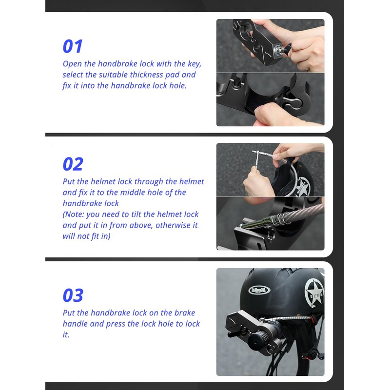 MACHSWON Motorcycle Lock & Helmet Lock Combo, Anti Theft Brake
