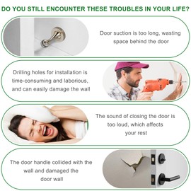 Linkstyle Magnetic RV Door Stopper, 2PCS Stainless Steel RV Baggage Door Catch, No Drilling for Wall, Camper, Trailer, Motor Home, Boat