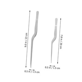 BIUDECO 2pcs Stainless Tweezers for Cooking Fish Bone Removers Western Food Plating Tools Kitchen Accessories Lengths