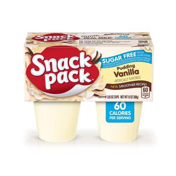 Snack Pack Sugar-Free Vanilla Pudding Cups, 13 Ounce (Pack of