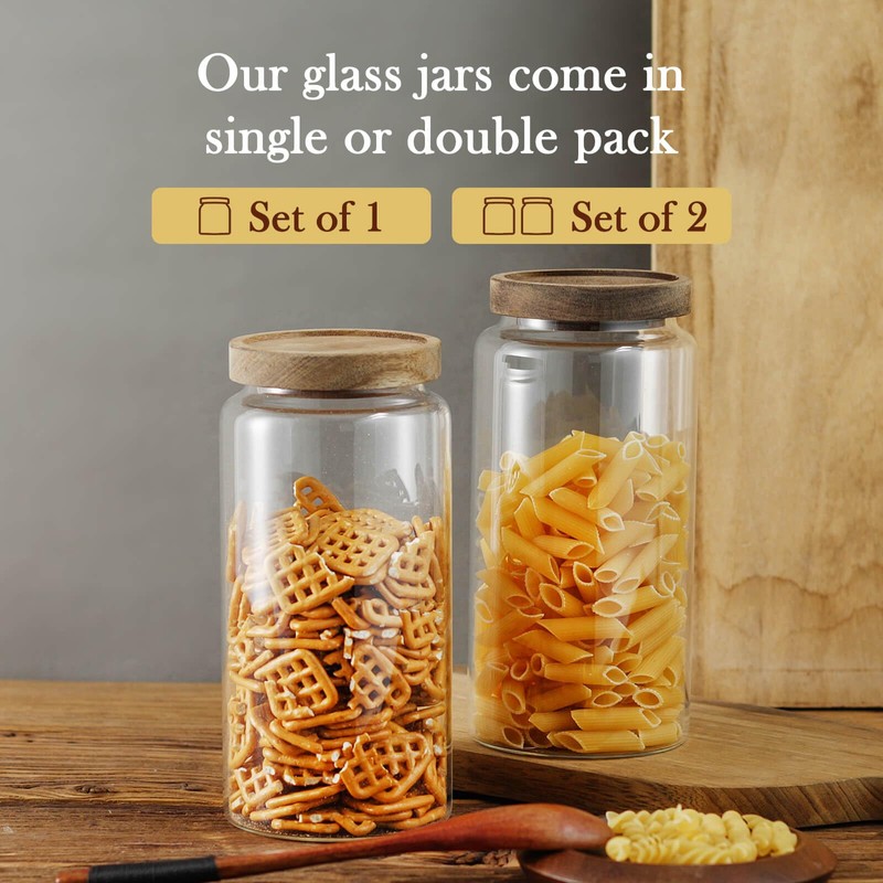 Labina Glass Storage Container Airtight Food Jars Kitchen Canister with