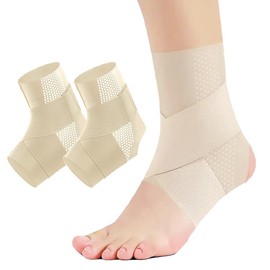 Ankle Braces for Women Men, 2 pcs Ankle Compression Sleeve Plantar Fasciitis Brace Plantar Fasciitis Relief, Arch Support Socks Ankle Sleeve Ankle Brace for Sprained Ankle (Beige, X-Large)