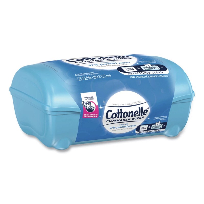 Cottonelle 44932CT Fresh Care Flushable Cleansing Cloths - White (12/CT)