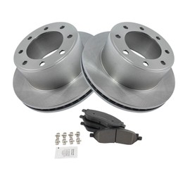 Rear Brake Pad & Rotor Kit Brake Pads Brake Rotor Semi-Metallic Compatible with 2005-2007 Ford F-250 Super Duty F-350 Super Duty