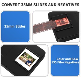 DigitConvert Mobile Film Scanner for 35mm Slides & Negatives, Portable Photo Scanner Converts Film to Digital Photos, Battery Powered Slide Converter