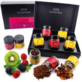 Hallingers Valentine's Day 5 Varieties Tea Gift Set for Valentine's Day, Vegan & Gluten Free in Screw Jars (Set) – Valentine's Day as a Gift for Him & Gift for Her | Recovery Year