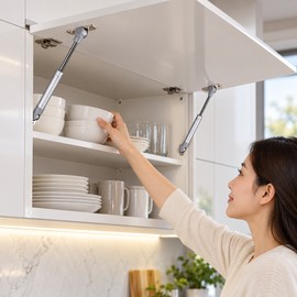 2-Pack Cabinet Door Gas Spring Supports for Cupboards – 20N–200N Force Options for Lift-Up Doors & Furniture