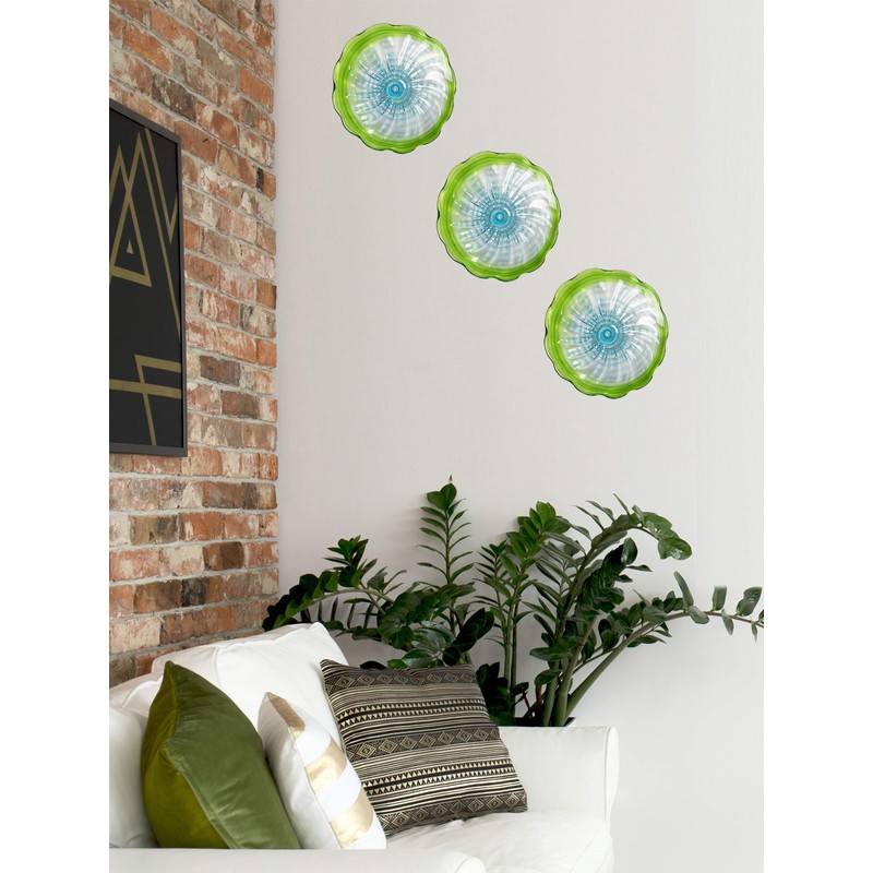 Dale Tiffany Waterfront Hand Blown Glass Art Decor-12 Inch, Green