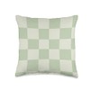 Light Sage Green Checkered Checkerboard Pattern Throw Pillow