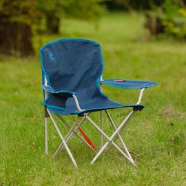 CORE Youth Quad Chair | Folding Chair with Cupholder for Indoor Home or Outdoor Camping | Perfect for Concert Seat, Sports, Beach, Travel & Picnic (Blue)