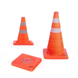 BATTIFE 18 Inch Collapsible Traffic Safety Cones, Orange Cones, Multi Purpose Pop-up Cones with Reflective Collar, for Road Parking, Driving Practice [1 Cone]