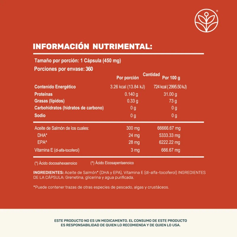 Omega 3 Aceite de Salmón y Vitamina E 360 Cápsulas