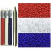 Miyuki Seed Beads Bundle, Size 11/0, Red, White and Blue