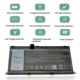 ROLADA 74WH 357F9 Laptop Battery for Dell Inspiron 15 7000 7566 7559 7557 7567 7759 5576 5577 INS15PD Series 15-7559 INS15PD-1548B 1548R 1748B 1748R 2548R 0GFJ6 71JF4 Gaming Laptop Battery