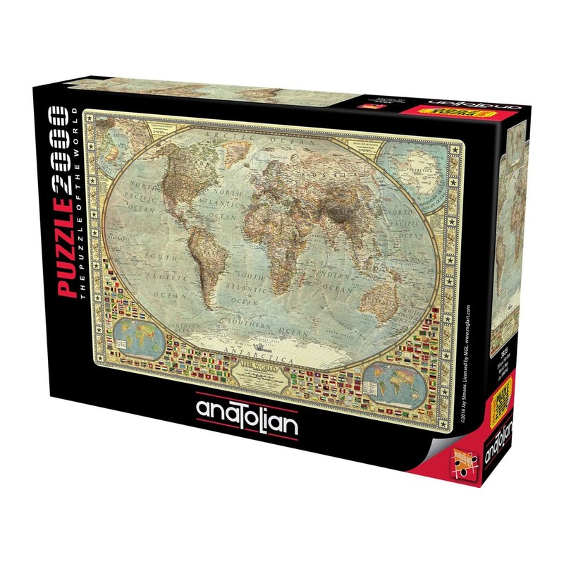 Anatolian Puzzle - World Map, 2000 Piece Jigsaw Puzzle, #3935
