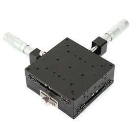Keenso Linear Stage, SEMY100-AC 100 * 100 * 40mm Micrometer Manual Slide Table Trimming Cross Roller XY Linear Stage