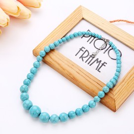 Treasure Bay Stunning 6-16mm Natural Turquoise Necklace For Women
