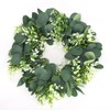 Home Hanging Artificial Plants Wreath Green Leaf Wreath Decoration for