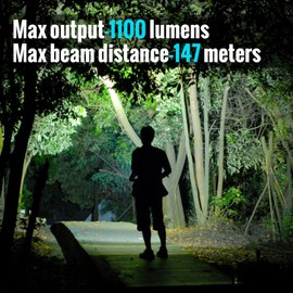 TactEagle AC12 Rechargeable EDC Flashlight 1100 Lumens, Pocket LED High Power Torch Light, Long Range Aluminum Waterproof Flashlight, Triple Sources for Outdoors Emergency Working